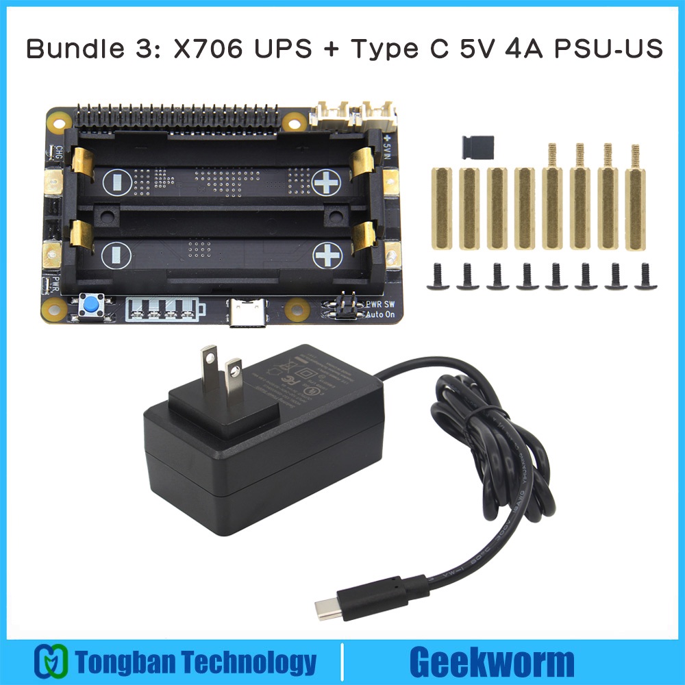 Raspberry Pi X706 V1.1 18650 UPS HAT Shield with Auto Power On for ...