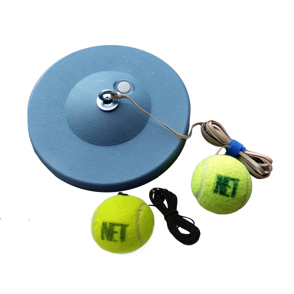 ภาพหน้าปกสินค้าNET Tennis Trainer ชุดฝึกตีเทนนิส ฐานพลาสติก 1 ฐาน ลูกเเทนนิสและเชือก 2 ชุด