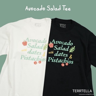 เสื้อยืดผ้าฝ้ายพิมพ์ลายคลาสสิก Morning Terrtella | Avocado Salad Tee เสื้อยืด oversize SML