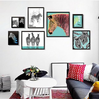 Transparent wall sticker สติ๊กเกอร์ติดผนังกรอบรูป ZEBRA XL8326(กว้าง121cm.xสูง59cm.)