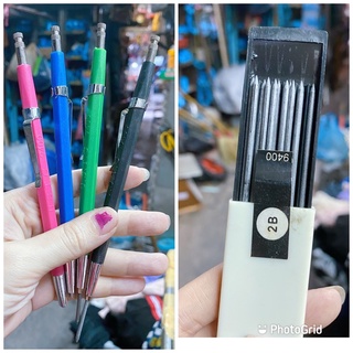ดินสอเขียนไม้แบบกด+ไส้ดินสอ