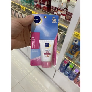 NIVEA sun protect &amp; white SPF50/PA++ UVA นีเวีย ซัน โพรเทค แอนด์ ไวท์ ครีมกันแดดสูตรกันน้ำ[15ml.]