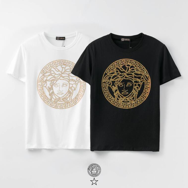 100-cotton-versace-เสื้อยืดแฟชั่นสําหรับ-unisex-ผ้าฝ้ายแขนสั้นพิมพ์ลายเพชรสไตล์คลาสสิค