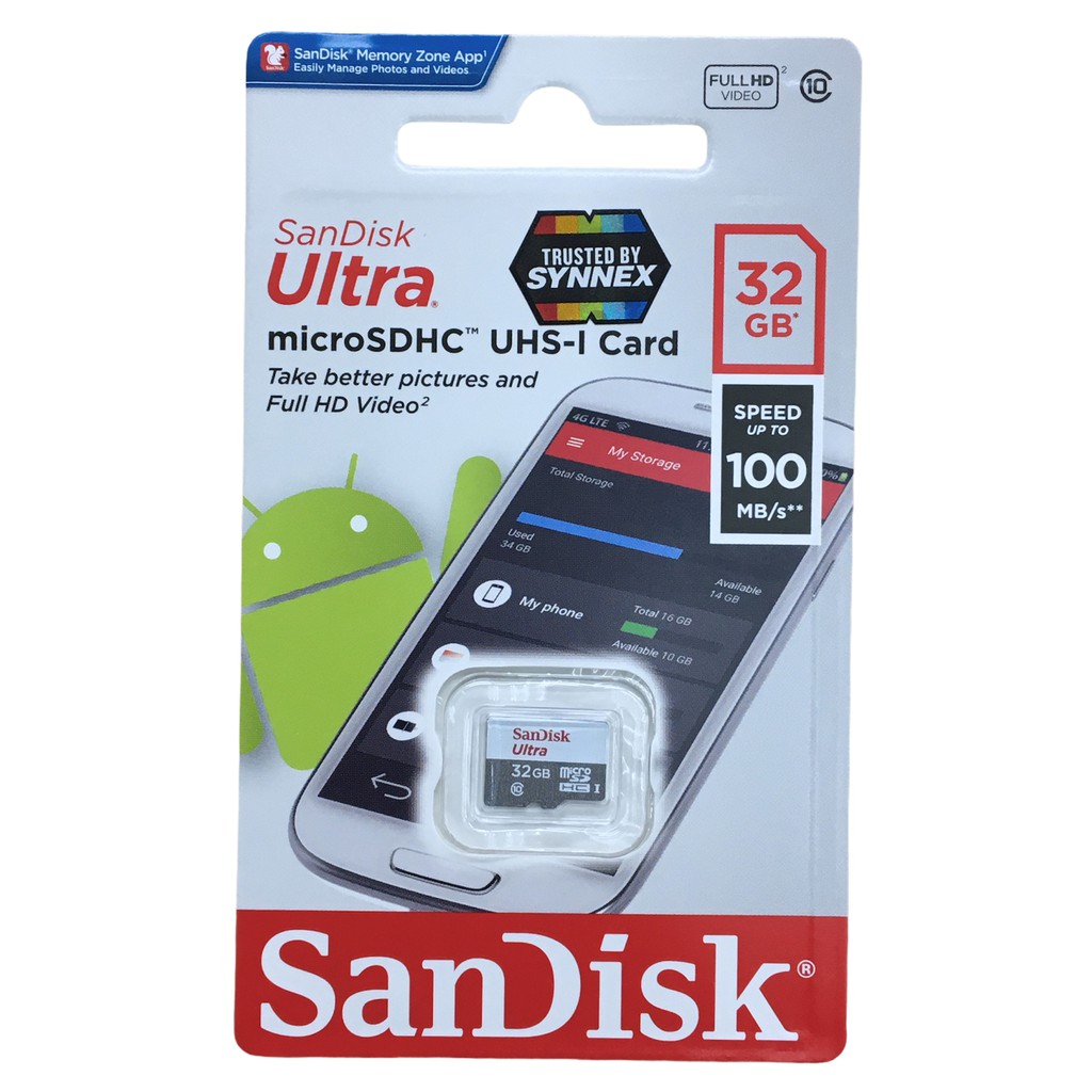 ภาพหน้าปกสินค้าSanDisk 32GB MicroSDHC UHS-I Card Ultra Class10 Speed 100MB/s** เมมโมรี่การ์ดแท้