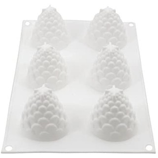 แม่พิมพ์ ซิลิโคน ลูกต้นสน 6 ช่อง (คละสี) pinecone silicone moulds