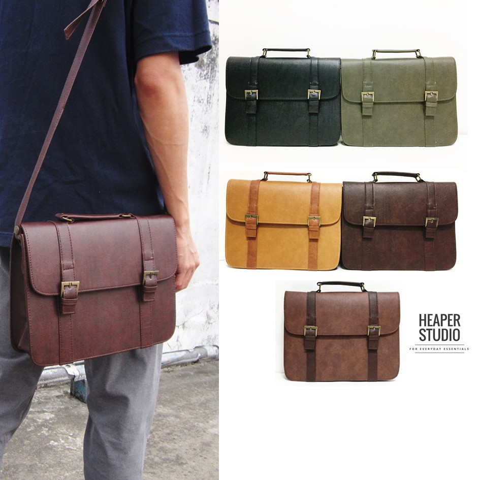 heaper-business-กระเป๋าหนัง-pu-กระเป๋าเอกสาร-สะพายข้าง-messenger-bag