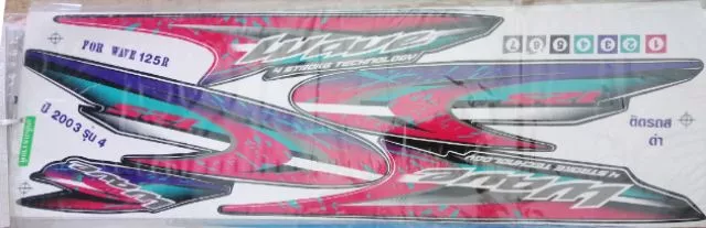 สติ๊กเกอร์แต่งเวฟ125R สีเงิน น้ำเงิน แดง ดำ เขียว รูปที่ 4