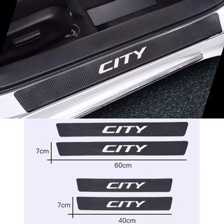 สติ๊กเกอร์กันรอย CITY ลายคาร์บอน carbon (1 ชุด มี 4 ชิ้น)