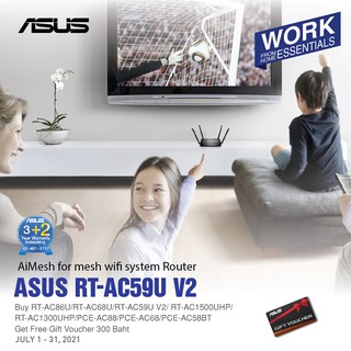 ASUS Router RT-AC59U V2 AC1500 Dual Band Gigabit WiFi Router with MU-MIMO, AiMesh for mesh wifi system