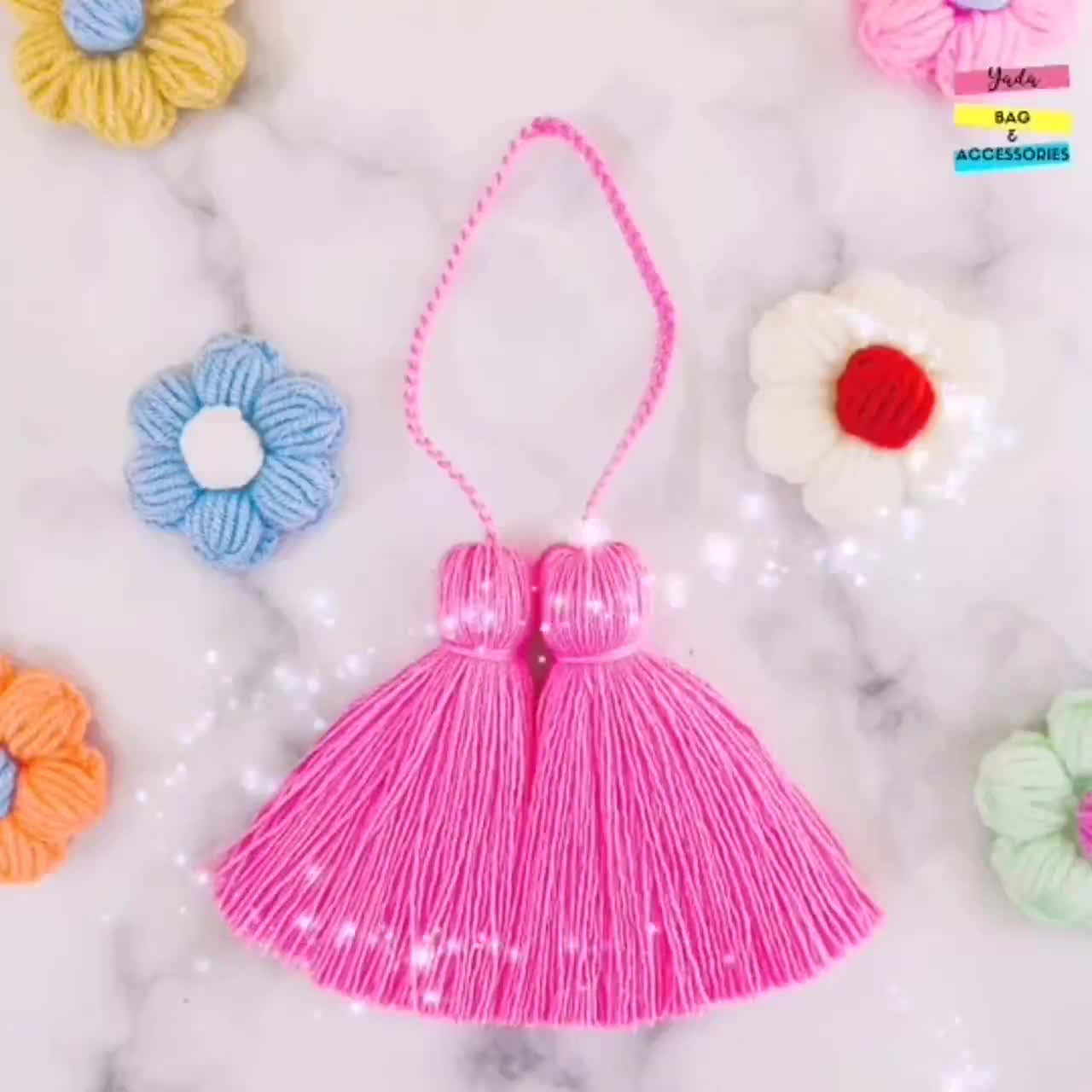 พู่diy-สีชมพูหวาน-งานสีล้วนงานพลาสเทล-ขนาด3-5-5นิ้ว