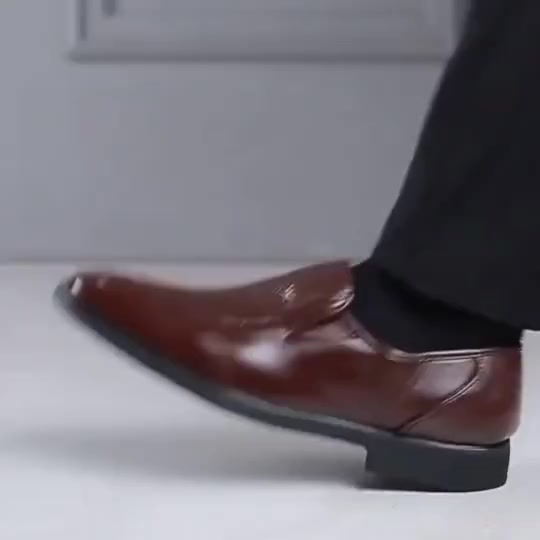 แฟชั่นผู้ชายรองเท้าไม่มีส้นหนังระบายอากาศแบบสบาย-ๆ-ชายธุรกิจรองเท้าสวมสบายบนรองเท้า