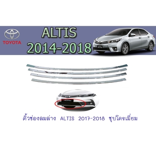 คิ้วช่องลมล่าง/ซุ่มล้อ โตโยต้า อัลติส Toyota ALTIS 2017-2018 ชุบโครเมี่ยม