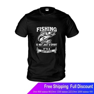 ผ้าฝ้าย 100%สุดยอดไฟ Fishingเสื้อยืดผู้ชายและผู้หญิง เสื้อยืดลายเสื้อยืดวินเทจ Fishing Is Not Just A Sport Fishing  คนดั