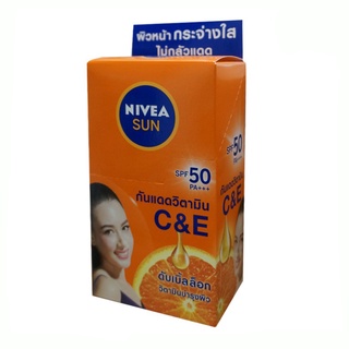 สินค้า NIVEA  นีเวีย ซัน ซีแอนด์อี ครีมกันแดด SPF50 PA +++ 1กล่อง (6ซอง/7มล.)  (04005805335254)