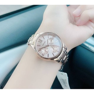 🎀 (สด-ผ่อน) นาฬิกาสีโรสโกลด์  BQ3691 ขนาด 36มิล  FOSSIL Rye Multifunction Rose Gold-Tone Stainless Steel Watch