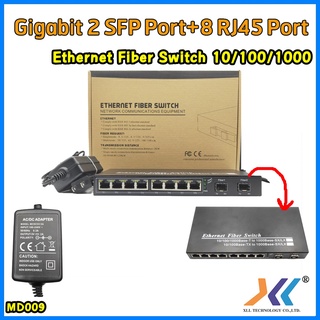 Gigabit 2 SFP+ Port 8 RJ45 Port Ethernet Fiber Switch 10/100/1000