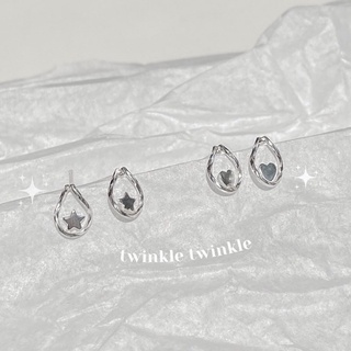 🔥กรอกโค้ด CLMLH ลด 45.-🔥/ twinkle stud earring / ต่างหูเงินแท้925 ต่างหูหัวใจ ต่างหูดาว เหมาะกับคนแพ้ง่าย