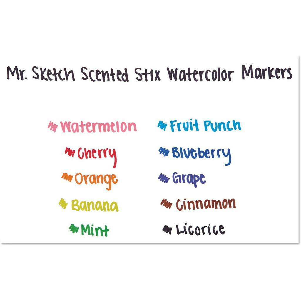 mr-sketch-1905313-washable-scented-markers-stix-tip-assorted-colors-ปากกามาร์คเกอร์หัวเล็กแพค-10-ด้าม