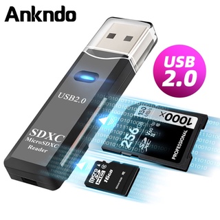 ภาพหน้าปกสินค้าAnkndo 2 IN 1 อะแดปเตอร์การ์ดรีดเดอร์ สําหรับ PC Micro SD TF card Memory Reader Multi-card Writer ที่เกี่ยวข้อง