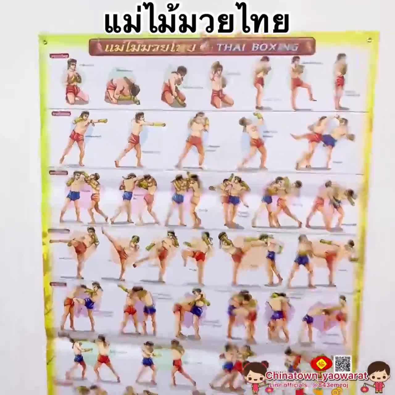 โปสเตอร์-แม่ไม้มวยไทย-รำมวยไทย-โปสเตอร์สื่อการเรียนรู้-เป้าชกมวย-กระสอบมวย-มวยเบื้องต้น-ไหว้ครู-ผ้าพันมือนักมวย