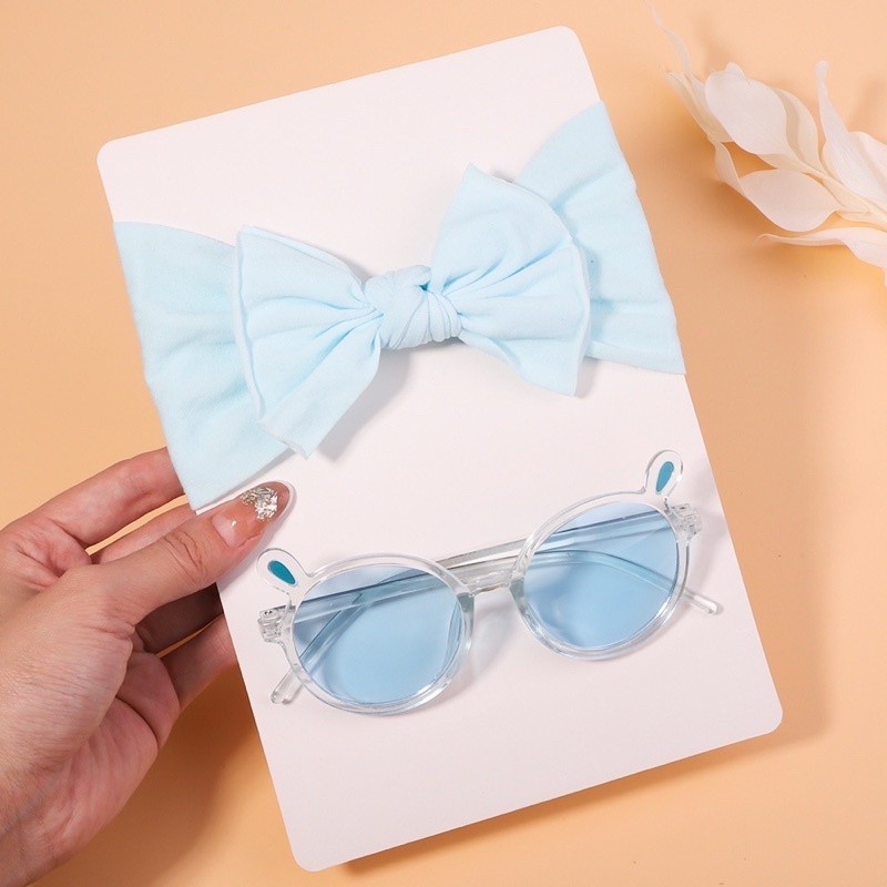 พร้อมส่ง-เซ็ตแว่นตาเด็ก-ที่คาดผม-เซ็ต2ชิ้น