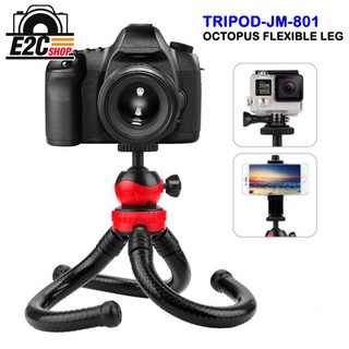 ขาปลาหมึก FLEXIBLE TRIPOD JM-801 RED สำหรับกล้อง: DSLR, กล้องมิลเลอร์เลส, Gopro, โทรศัพท์