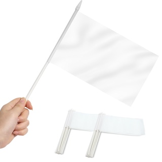Anley ธงเปล่า ขนาดเล็ก สีขาว 12 แพ็ก - 5×8 นิ้ว