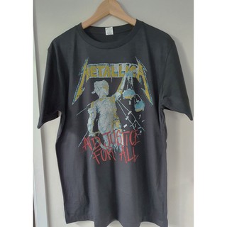 เสื้อยืดสีขาวเสื้อยืด Metallica T-shirt สกรีนหน้าหลังS-4XL