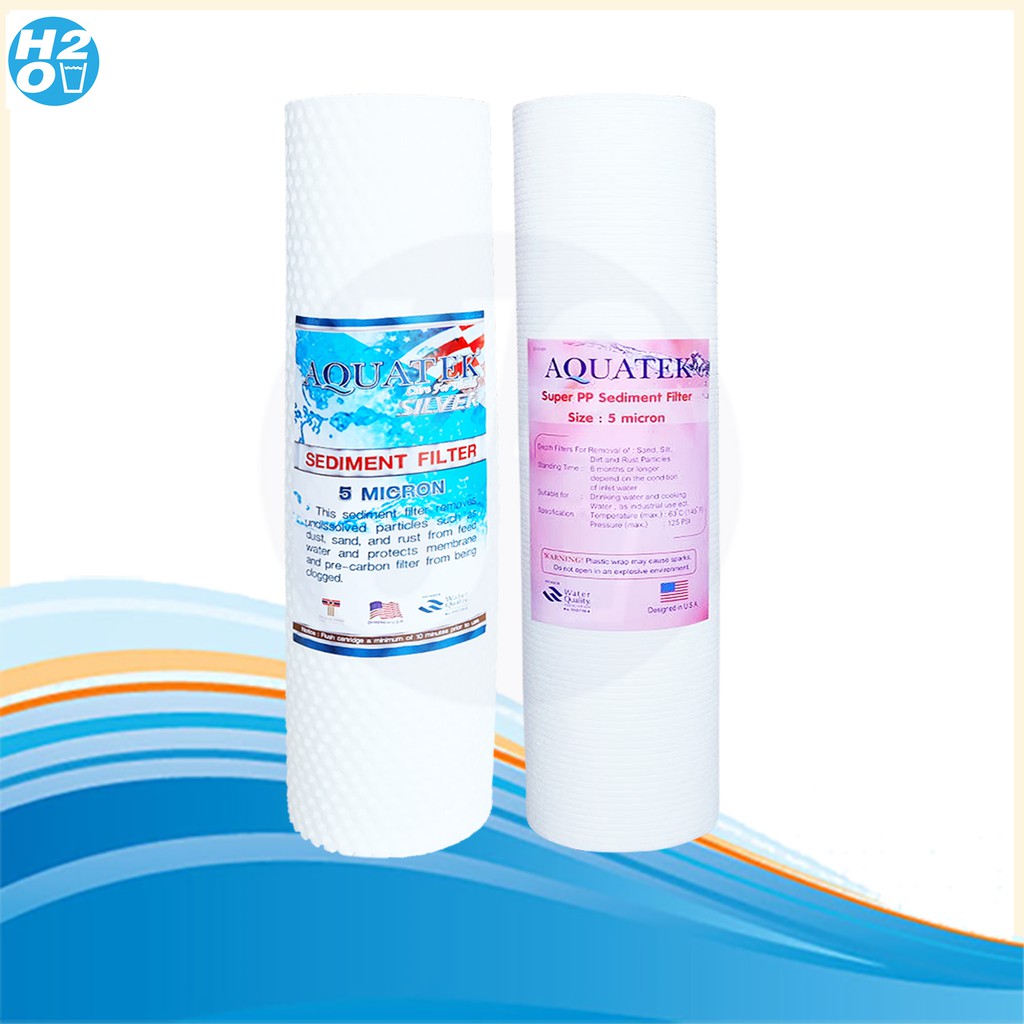 ราคาและรีวิวAQUATEK ไส้กรองหยาบ PP (sediment) ขนาด 10 นิ้ว 5 ไมครอน มีให้เลือก 2 แบบ ไส้กรองน้ำ