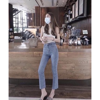 สินค้า กางเกงยีนส์สไตล์เกาหลี xoxo กางเกงขาม้า กางเกงยีนส์ขาม้า กางเกงยีนส์เอวสูง กางเกงยีนส์สวยๆ