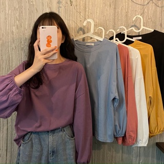 ภาพขนาดย่อของภาพหน้าปกสินค้า️ 8สี M~2XL * เสื้อแขนยาว เสื้อ เสื้อยืดผู้หญิง เสื้อยืดแขนยาว เสื้อแขนยาวสีพื้น สไตล์เกาหลี จากร้าน camy.9 บน Shopee