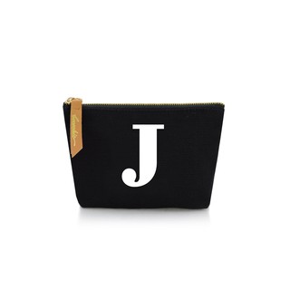 กระเป๋าผ้าลายอักษร ALPHABET  Pouch Coin Bag BLACK  J