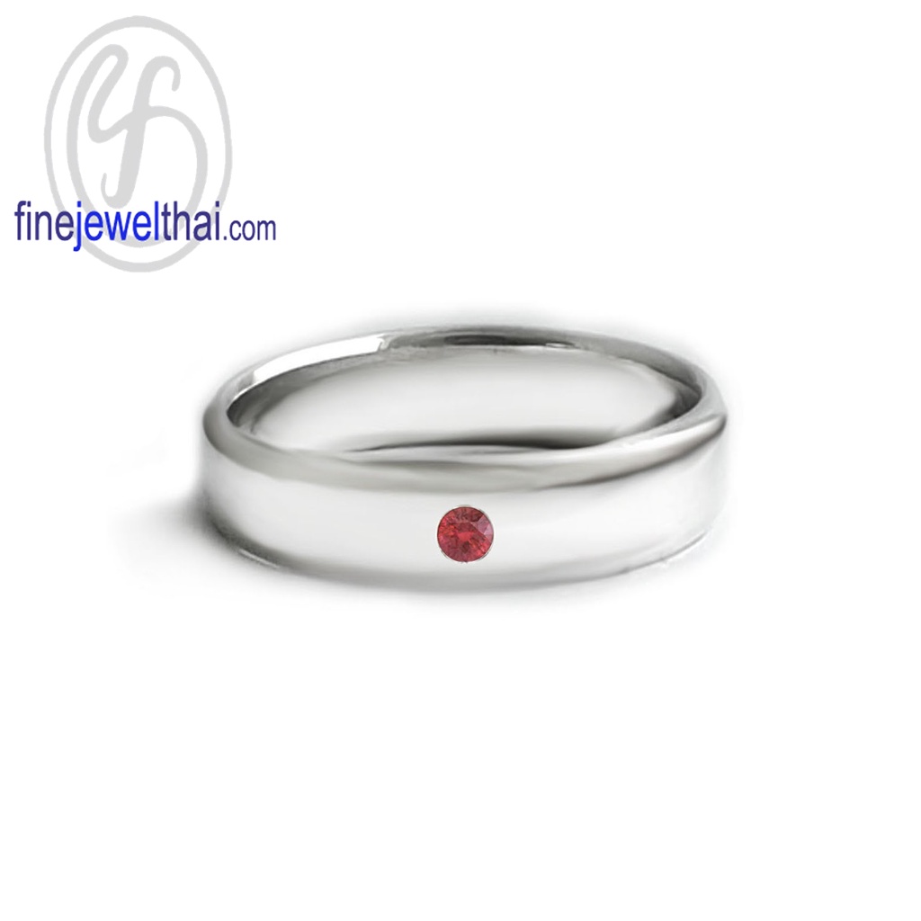 finejewelthai-แหวนทับทิม-ทับทิม-แหวนพลอย-แหวนเงินแท้-พลอยประจำเดือนเกิด-ruby-silver-ring-birthstone-r1414rb