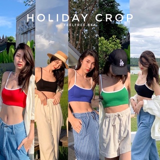 ภาพขนาดย่อของสินค้าHoliday crop(290.-) กรอกโค้ดลดเพิ่ม "W77GPLA" เสื้อสายเดี่ยวครอป เนื้อผ้าหนาใส่กระชับเข้ารูปสวย