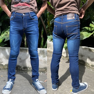 Cc jeans 123 กางเกงยีนส์ผู้ชาย ทรงเดฟ กระดุม ฟอกแต่งสียีนส์