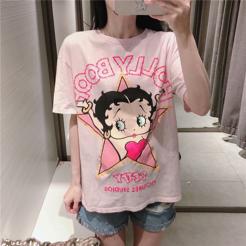 พร้อมส่ง-เสื้อยืด-เสื้อยืดสกรีน-เบ็ตตี้-ฮิตหนักมากช่วงนี้-ลายน่ารักผ้าใส่สบาย