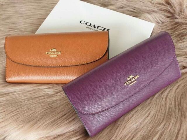 กระเป๋าสตางค์-coach-ใบยาว-อะไหล่ทอง-สีม่วง