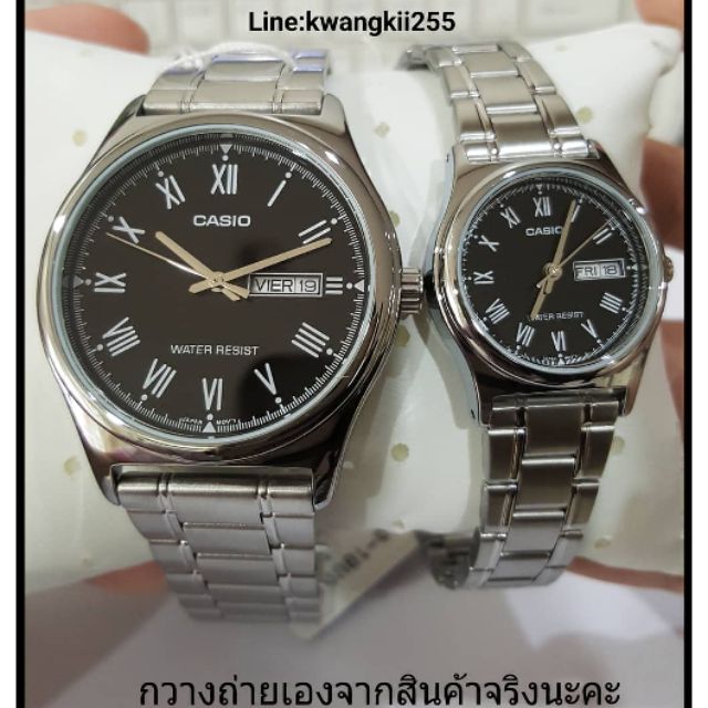 ภาพหน้าปกสินค้าCasio แท้ % นาฬิกาข้อมือ สายแสตนเลส สีปัดดำ รุ่น MTP-V006D-1BUDF จากร้าน kwangkii บน Shopee
