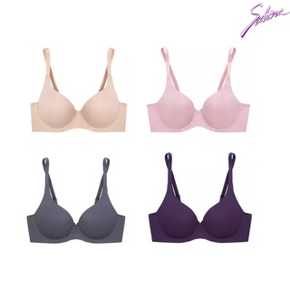 Sabina เสื้อชั้นใน มีโครง ฟองน้ำบาง  Seamless Fit Perfect Bra สีม่วง/สีดำ/สีเนื้อ/สีชมพู ไซส์32B 34B 36B 38B