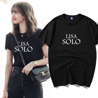 เสื้อยืด Lisa Solo  คอกลม สตรีท สไตล์เกาหลี BLACKPINK