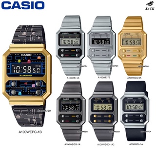 สินค้า CASIO นาฬิกาข้อมือ รุ่น A100WE-1A, A100WEG-9A, A100WEGG-1A, A100WE รับประกันศูนย์2ปี