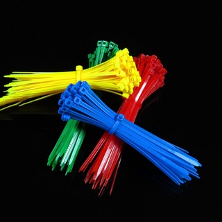 [Biho] Self-Locking 3x100mm Assorted Coloured Nylon Plastic Cable Ties Zip Tie Wraps
