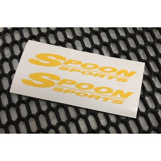 ภาพขนาดย่อของสินค้าสติกเกอร์ ORACAL สติกเกอร์ Spoon Sports สีเหลือง สำหรับติดก้านล้อแม็ก สติกเกอร์แต่งรถ