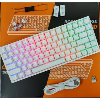 ประกันศูนย์ในไทย 1ปี Royal Kludge RK84 (White/Black) Mechanical Hot Swap Keyboard (Bluetooth / Wired /Wireless)