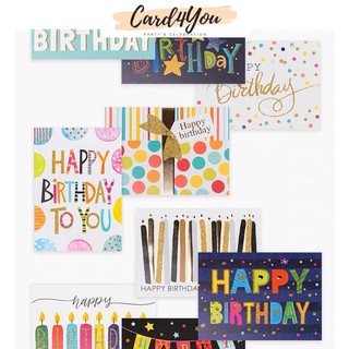 [Card4You]🎁 Happy Birthday Card ลายพิมพ์นูนตกแต่ง glitter