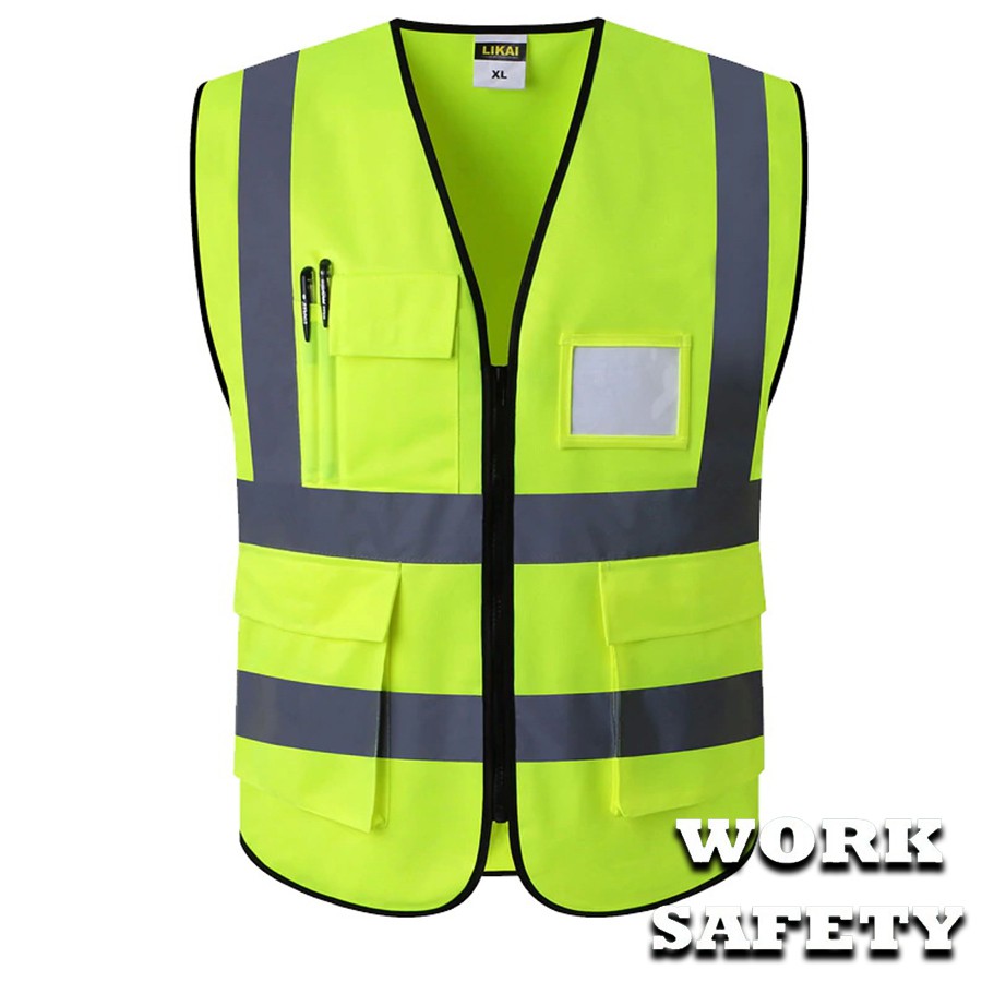 ภาพสินค้าเสื้อกั๊กสะท้อนแสง เสื้อจราจร เสื้อสะท้อนแสง Reflective Vest เสื้อกั๊กทำงาน เสื้อสะท้อนแสงรุ่นเต็มตัว OFID จากร้าน officeidea บน Shopee ภาพที่ 1