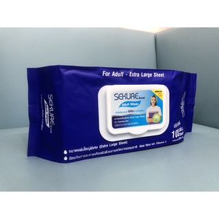 ทิชชู่เปียก SEKURE Wipes ผ้าเช็ดผิวสำหรับผู้ใหญ่ 100 ชิ้น/ห่อ (EXP. 10/2024)