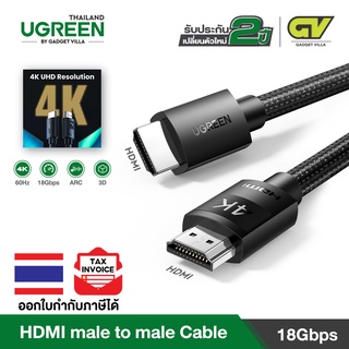 สินค้า UGREEN รุ่น HD119 4K HDMI Cable, HDMI 2.0 Cable, High Speed HDMI Cable, 4K 60Hz 18Gbps HDR 3D Full HD Male to Male