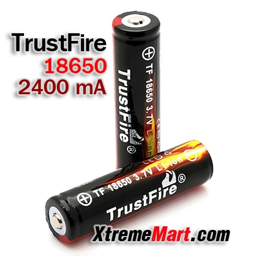 ภาพหน้าปกสินค้าแบตเตอรี่ TrustFire 18650 3.7V 2400mAh Protected Rechargeable Lithium Battery (ราคาต่อก้อน) จากร้าน xtrememart บน Shopee