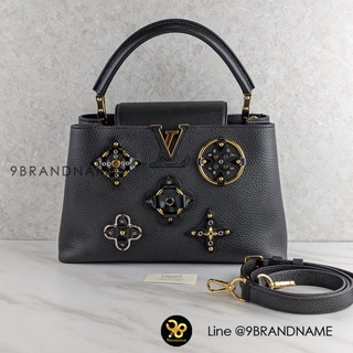 U​ S​ E​ D👜L O U I S​ V​ U​ I T​ T​ O​ N👜Taurillon Metallic​ Flowers Capucines PM Black